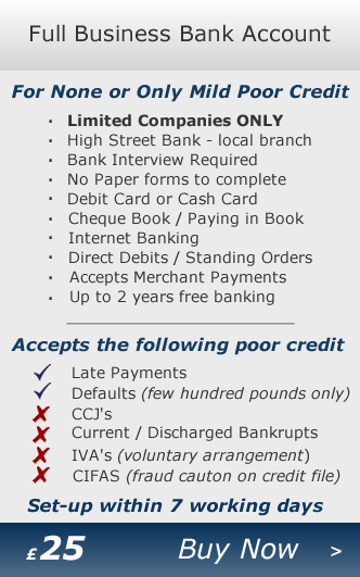 Business Bank Account - Business Bank Account for mild poor credit